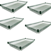 Omcan - 18″ x 36″ Dark Green Epoxy Wire Basket, Pack of 5 - 47325