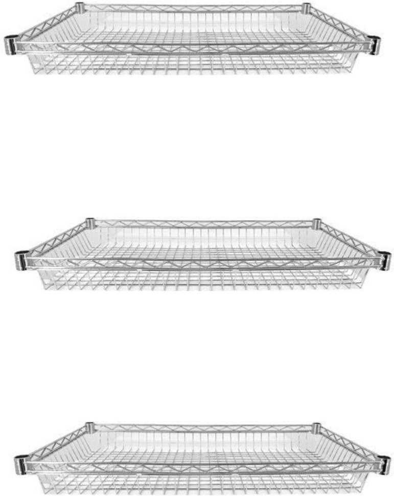 Omcan - 18″ x 48″ Chrome Wire Basket, Pack of 3 - 47324