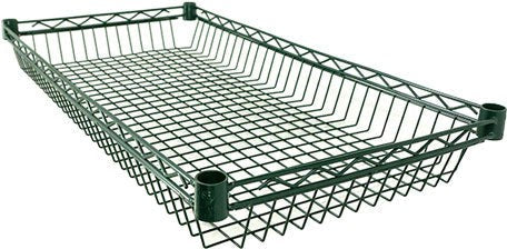Omcan - 18″ x 48″ Dark Green Epoxy Wire Basket, Pack of 2 - 47326
