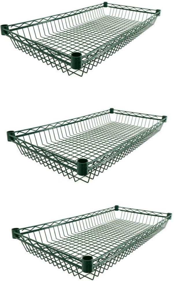 Omcan - 18″ x 48″ Dark Green Epoxy Wire Basket, Pack of 2 - 47326