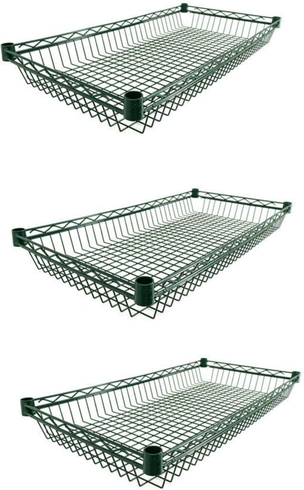 Omcan - 18″ x 48″ Dark Green Epoxy Wire Basket, Pack of 2 - 47326