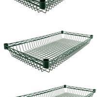 Omcan - 18″ x 48″ Dark Green Epoxy Wire Basket, Pack of 2 - 47326
