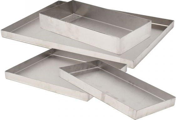 Omcan - 18" x 6" x 1" Stainless Steel Pan, Pack of 3 - 43134