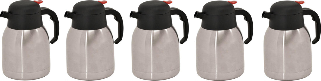 Omcan - 1.2 L Stainless Steel Double Wall Thermal Carafe, Pack of 3 - 40563