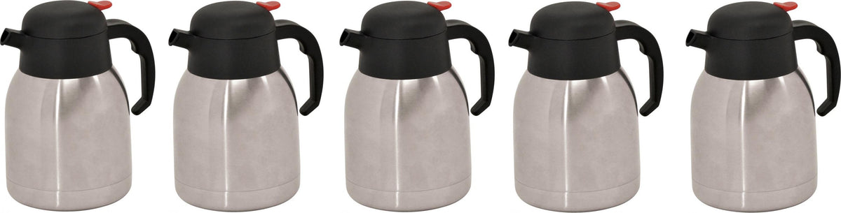 Omcan - 1.2 L Stainless Steel Double Wall Thermal Carafe, Pack of 3 - 40563