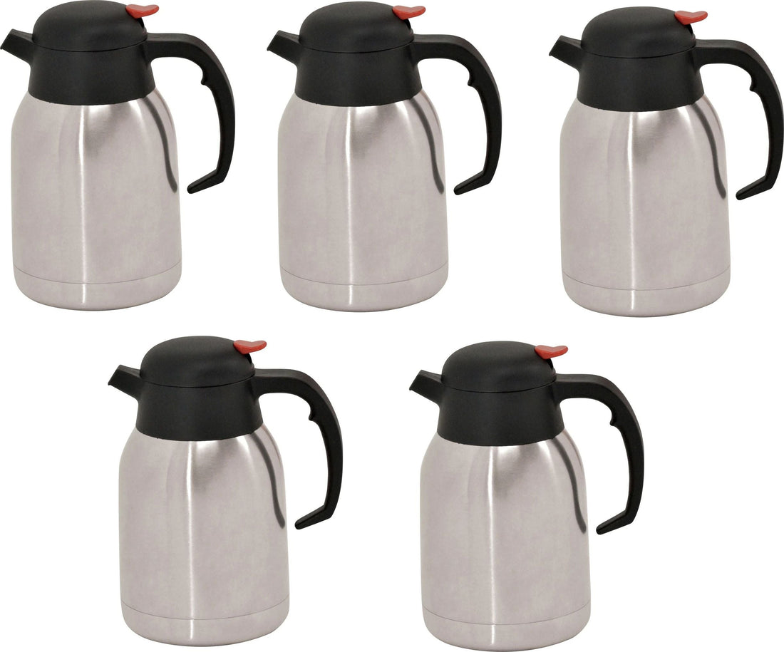 Omcan - 1.5 L Stainless Steel Double Wall Thermal Carafe, Pack of 3 - 40564