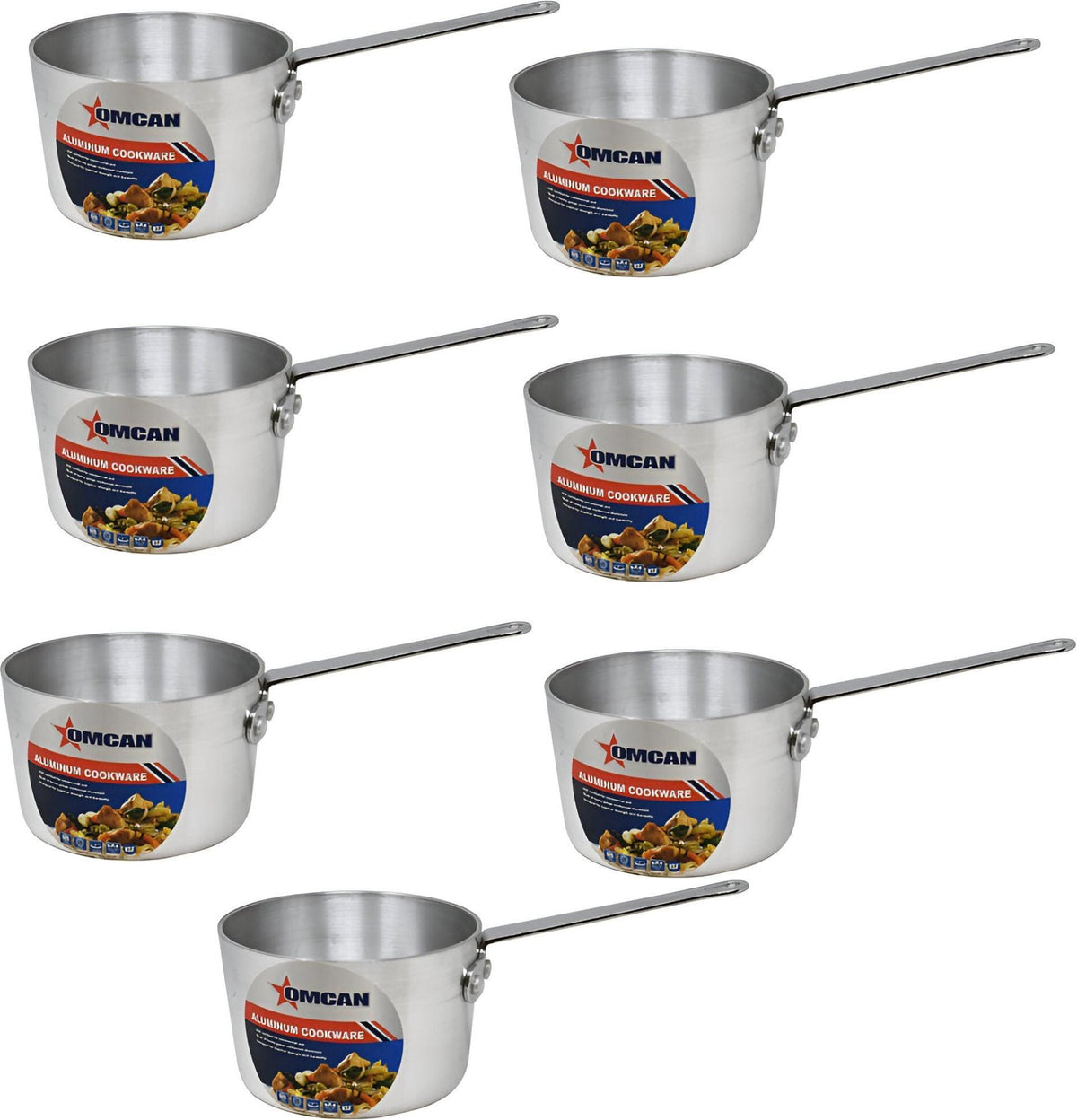 Omcan - 1.5 QT Aluminium Sauce Pan, Pack of 5 - 43342