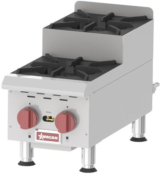 Omcan - 2-Burner Countertop Stainless Steel Step-Up Gas Hot Plates - CE-CN-0212-S