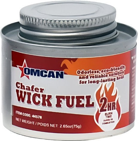 Omcan - 2 Hour Wick Chafing Dish Fuel with Safety Twist Cap, Pack of 90 - 44578