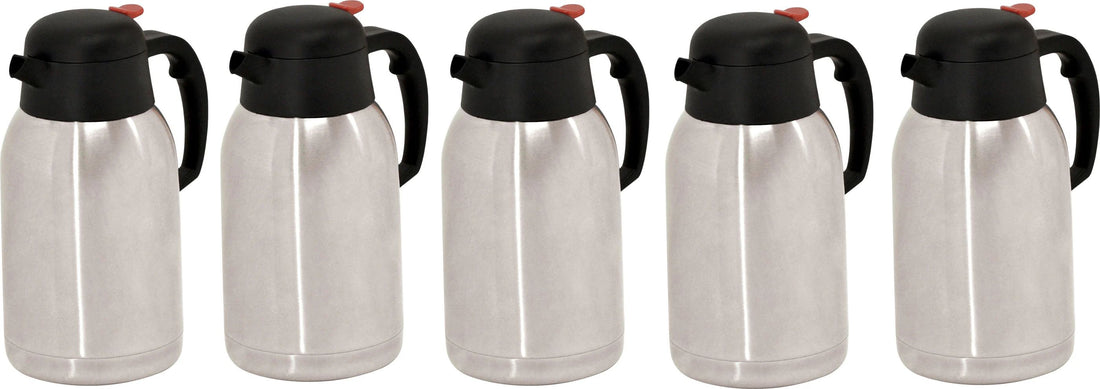 Omcan - 2 L Stainless Steel Double Wall Thermal Carafe, Pack of 3 - 40565