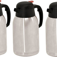 Omcan - 2 L Stainless Steel Double Wall Thermal Carafe, Pack of 3 - 40565