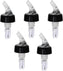 Omcan - 2 Oz Clear Spout With White Tail Measured Liquor Pourer with Collar, Pack of 5 - 80885