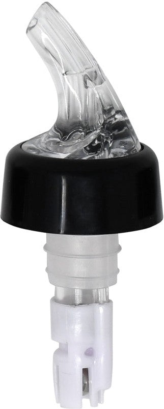 Omcan - 2 Oz Clear Spout With White Tail Measured Liquor Pourer with Collar, Pack of 60 - 80885