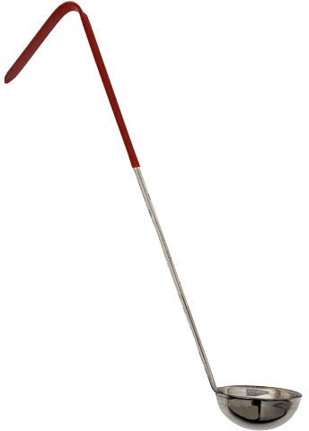 Omcan - 2 Oz One-Piece Stainless Steel Ladle with Red Handle, Pack of 35 - 80762