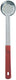 Omcan - 2 Oz One-Piece Stainless Steel Perforated Portion Control Spoon with Red Handle, Pack of 40  - 80782