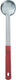 Omcan - 2 Oz One-Piece Stainless Steel Solid Portion Control Spoon with Red Handle, Pack of 48 - 80777