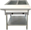 Omcan - 2 Pan Open Well Natural Gas Steam Table with Cutting Board and Undershelf - 47342