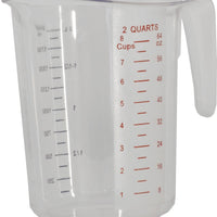 Omcan - 2 QT Clear Polycarbonate Measuring Cup (1900 ml), Pack of 15 - 80573