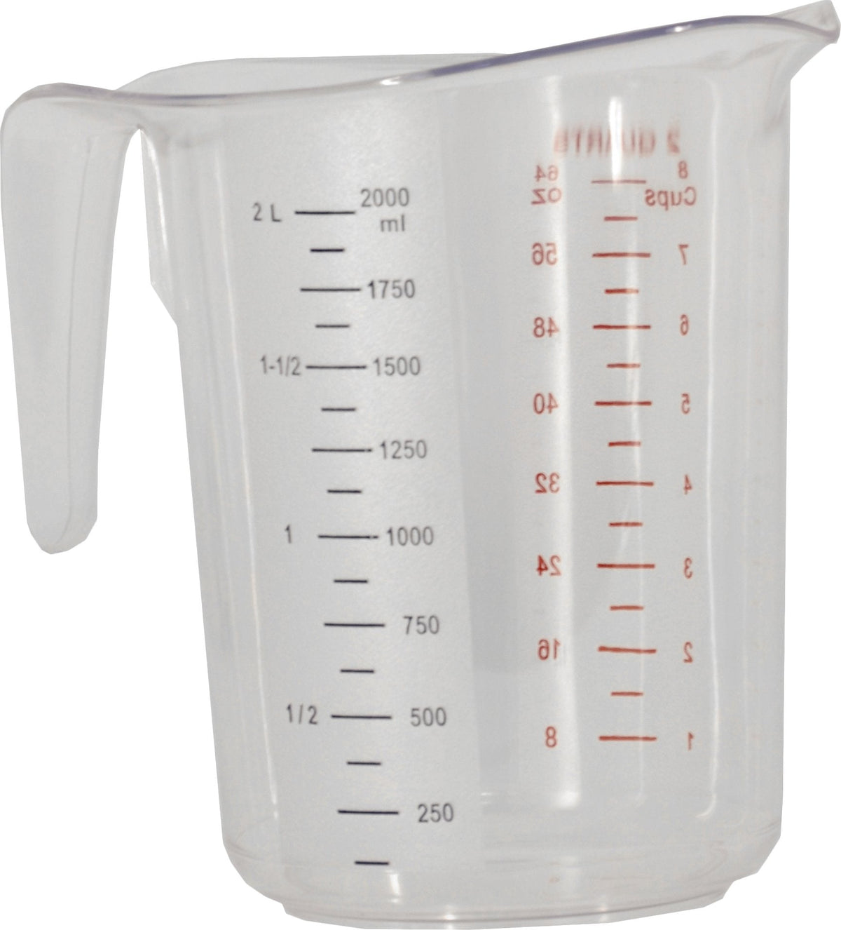 Omcan - 2 QT Clear Polycarbonate Measuring Cup (1900 ml), Pack of 20 - 80573