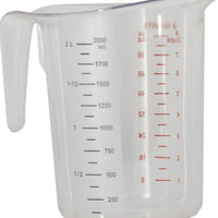Omcan - 2 QT Clear Polycarbonate Measuring Cup (1900 ml), Pack of 20 - 80573