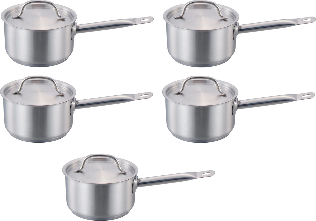 Omcan - 2 QT Stainless Steel Sauce Pan with Cover, Pack of 4 - 80431