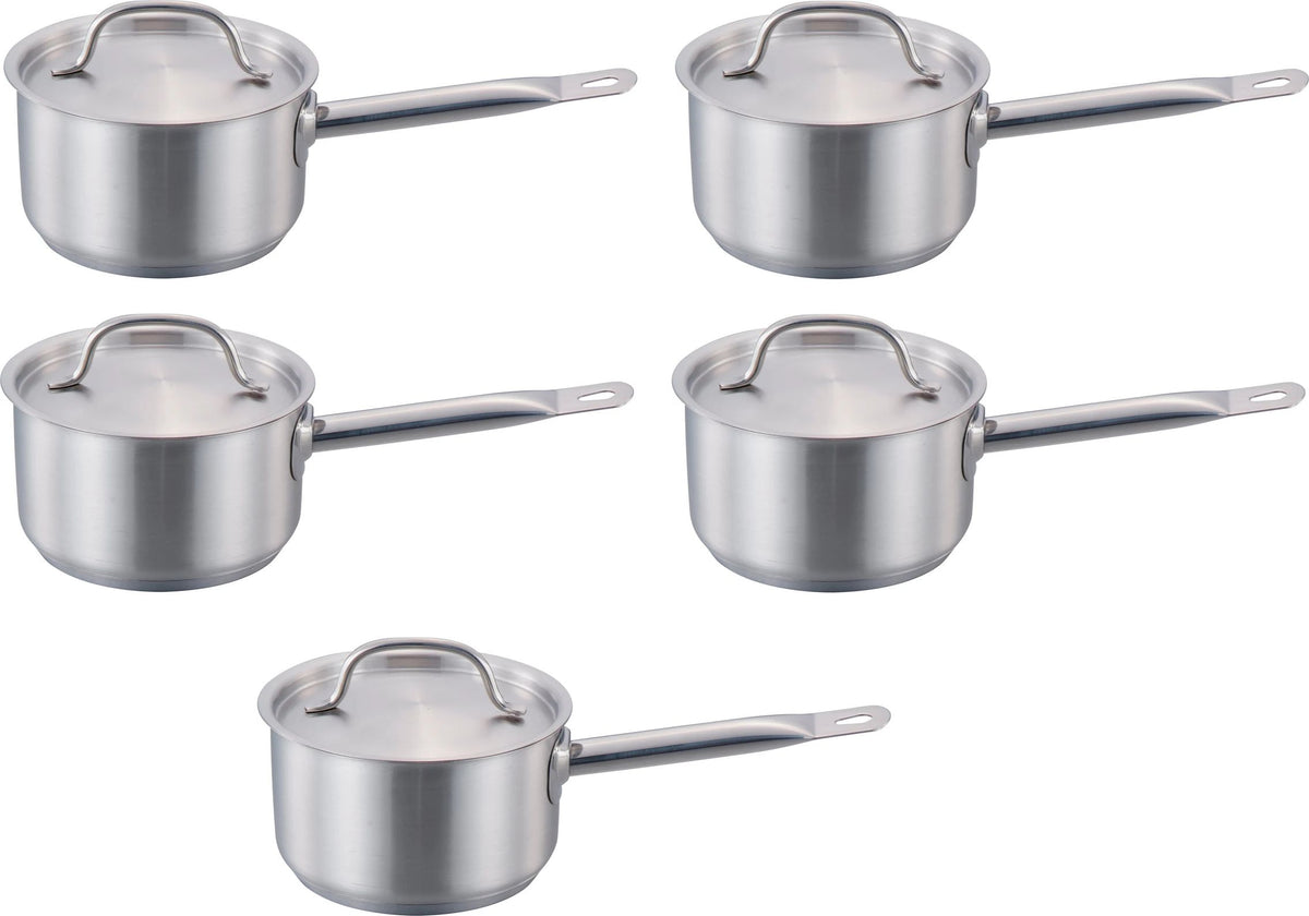Omcan - 2 QT Stainless Steel Sauce Pan with Cover, Pack of 4 - 80431
