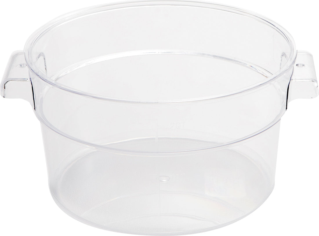 Omcan - 2 QT Translucent Polypropylene Round Food Storage Container, Pack of 30 - 80226
