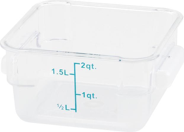Omcan - 2 QT Translucent Square Food Storage Container, Pack of 50 - 80240