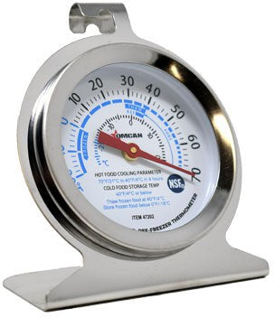 Omcan - 2" Refrigeration Thermometer With Hanging Hook and Built-In Standing Panel, Pack of 30 - 47202
