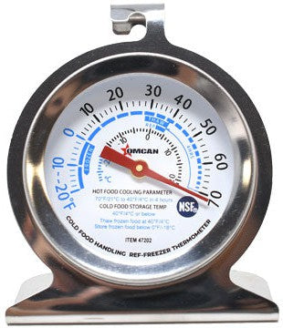 Omcan - 2" Refrigeration Thermometer With Hanging Hook and Built-In Standing Panel, Pack of 30 - 47202