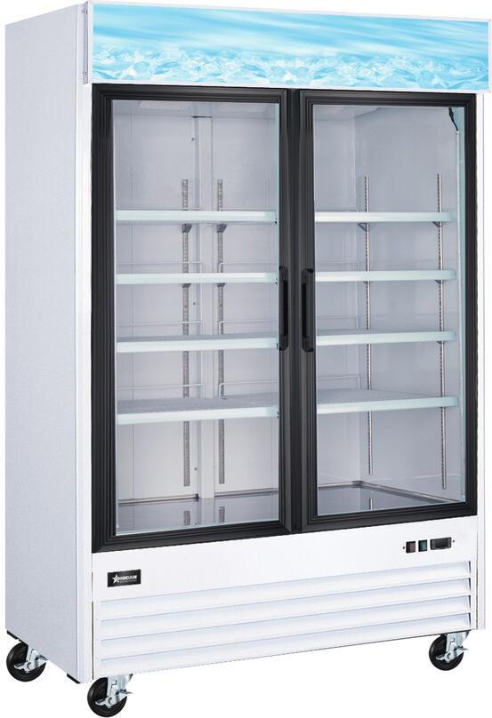Omcan - 2 Swing Glass Doors 53” White Display Refrigerator - 52032
