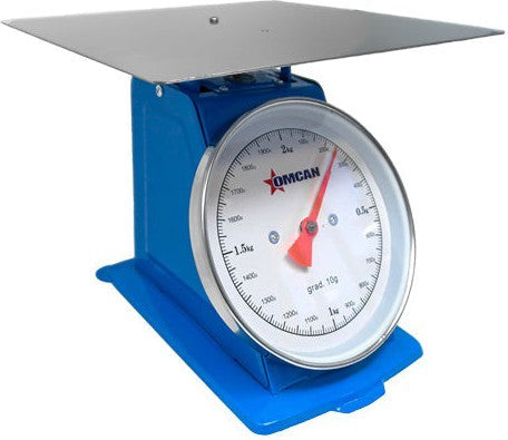 Omcan - 2 kg Dial Spring Scale with Stainless Steel Platform, Pack of 3 - 46753