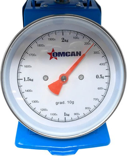 Omcan - 2 kg Dial Spring Scale with Stainless Steel Platform, Pack of 3 - 46753