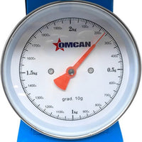 Omcan - 2 kg Dial Spring Scale with Stainless Steel Platform, Pack of 6 - 46753