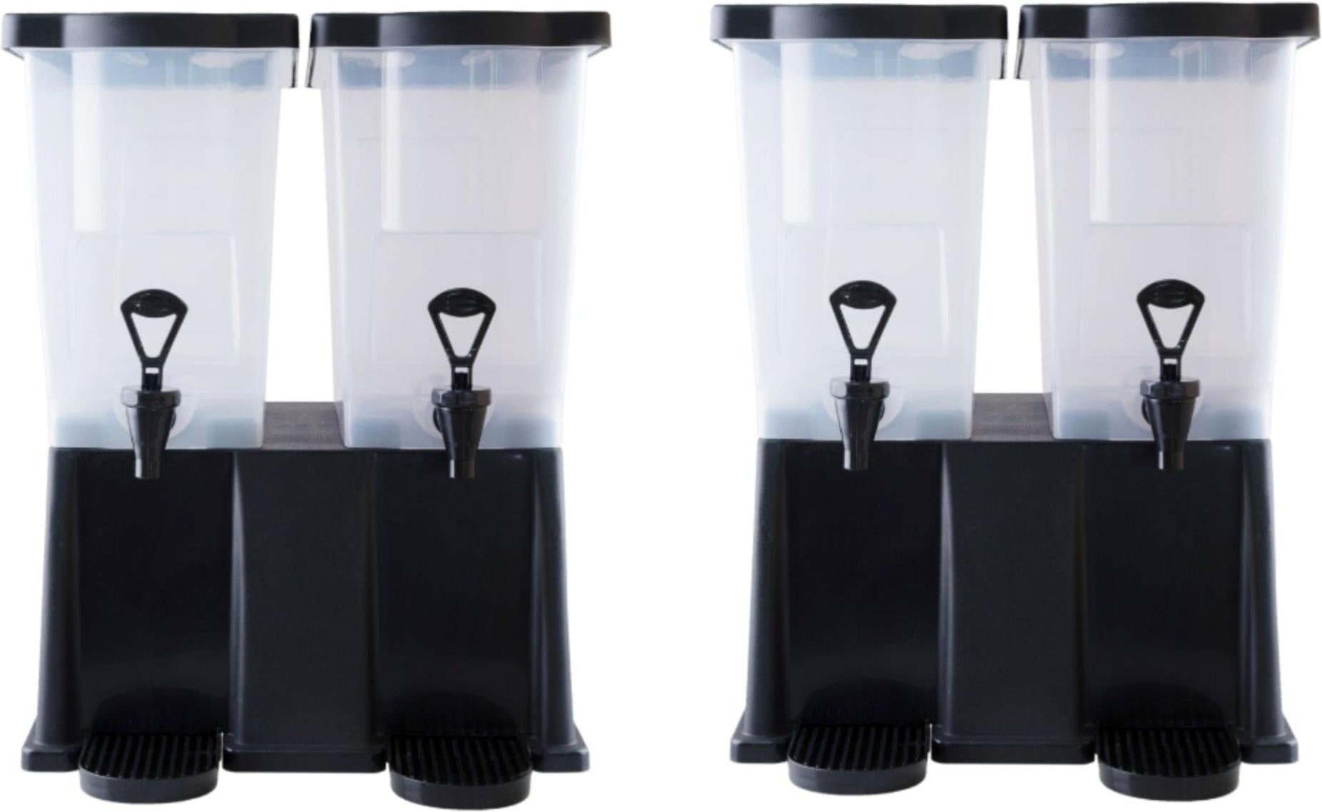 Omcan - 2 x 12 Qt Rectangular Double Tank Juice and Beverage Dispenser, Pack of 2 - 81121