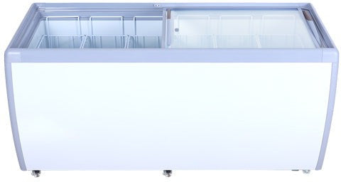 Omcan - 20 Cu.Ft Ice Cream Chest Freezer With Flat Glass Top - 46730