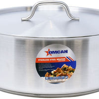 Omcan - 20 QT Stainless Steel Brazier with Cover - 80428