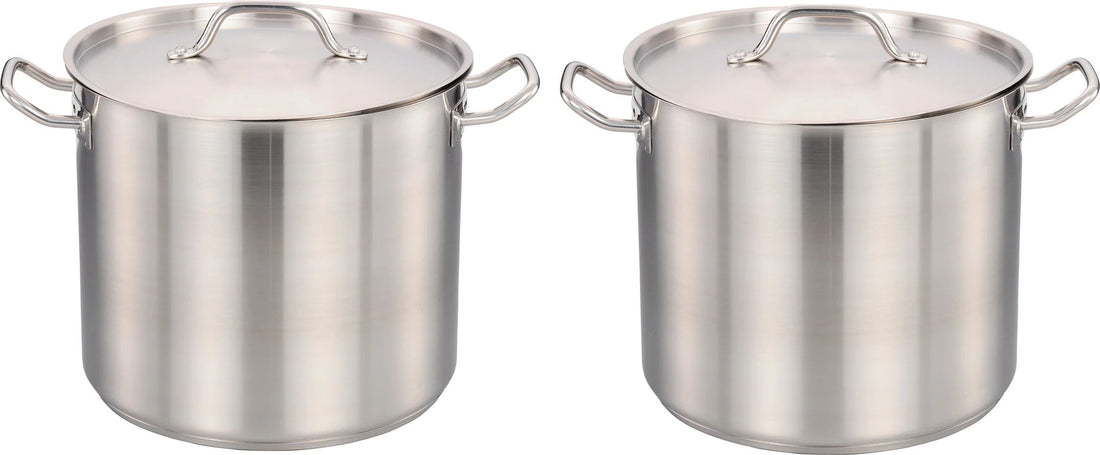 Omcan - 20 QT Stainless Steel Stock Pot with Cover - 80440