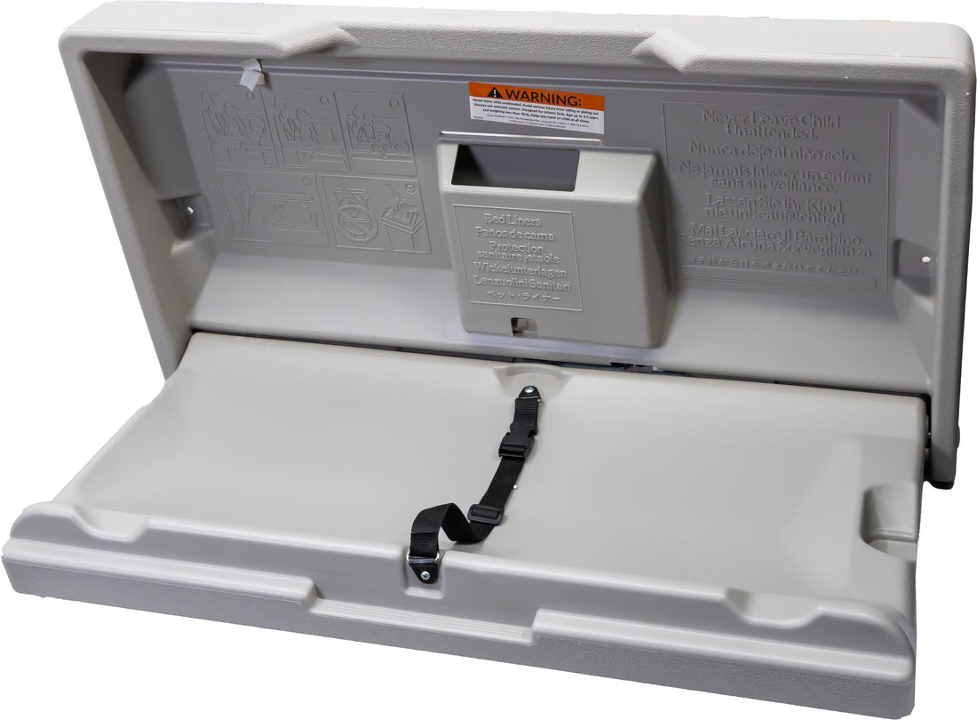 Omcan - 20 x 35" Grey Polyethylene Horizontal Mount Baby Changing Station Table - 48100