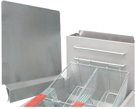 Omcan - 20.5 x 18" Stainless Steel Side Splash Guard For Gas Deep Fryer, Pack of 6 - 47451