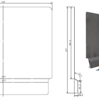 Omcan - 20.5 x 18" Stainless Steel Side Splash Guard For Gas Deep Fryer, Pack of 6 - 47451