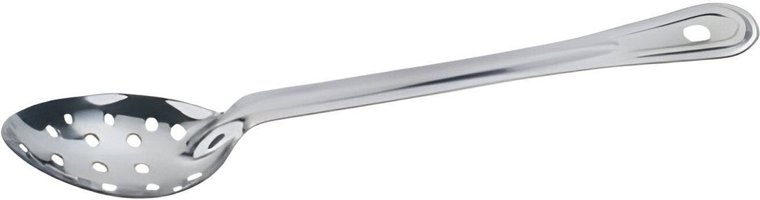 Omcan - 21" Heavy-Duty Stainless Steel Perforated Basting Spoon, Pack of 35 - 80718
