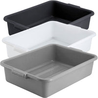 Omcan - 21.5″ x 15.5″ x 5″ Polypropylene Standard Black Bus Box, Pack of 12 - 81000