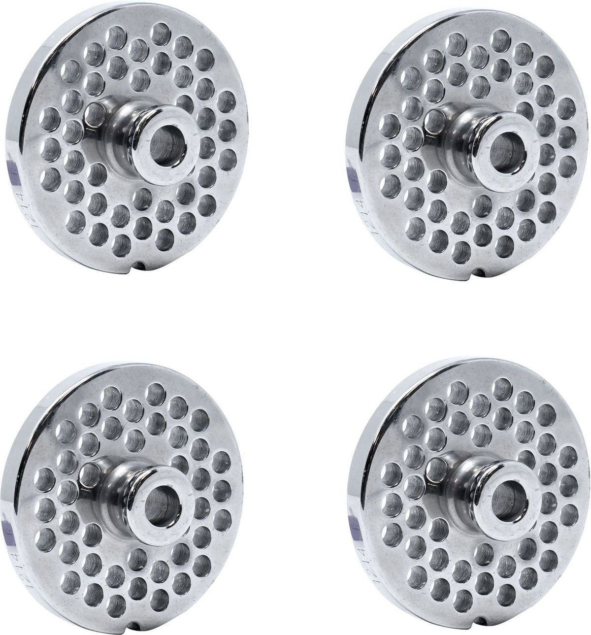 Omcan - #22 (10 mm) European-Style Stainless Steel with Hub Meat Grinder Plate, Pack of 2 - 11203