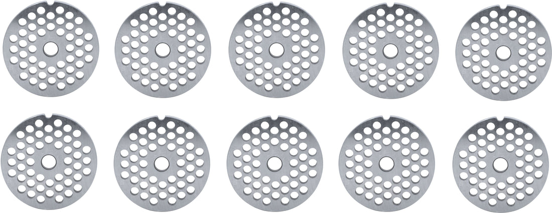 Omcan - #22 (18 mm) Carbon Steel Hubless Meat Grinder Plate, Pack of 5 - 11254