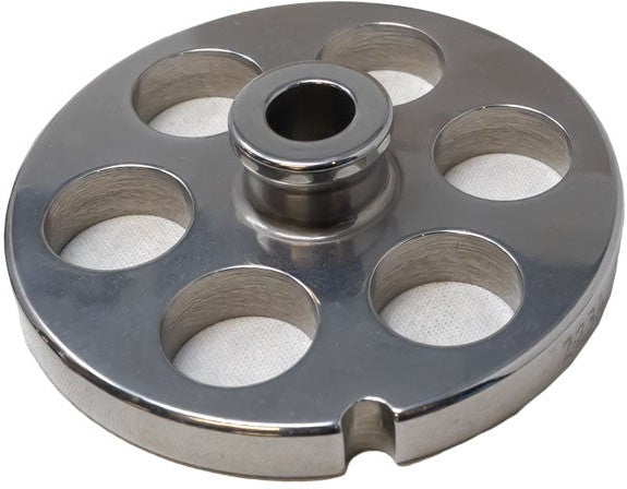 Omcan - #22 (18 mm) European-Style Stainless Steel with Hub Meat Grinder Plate, Pack of 2 - 11205
