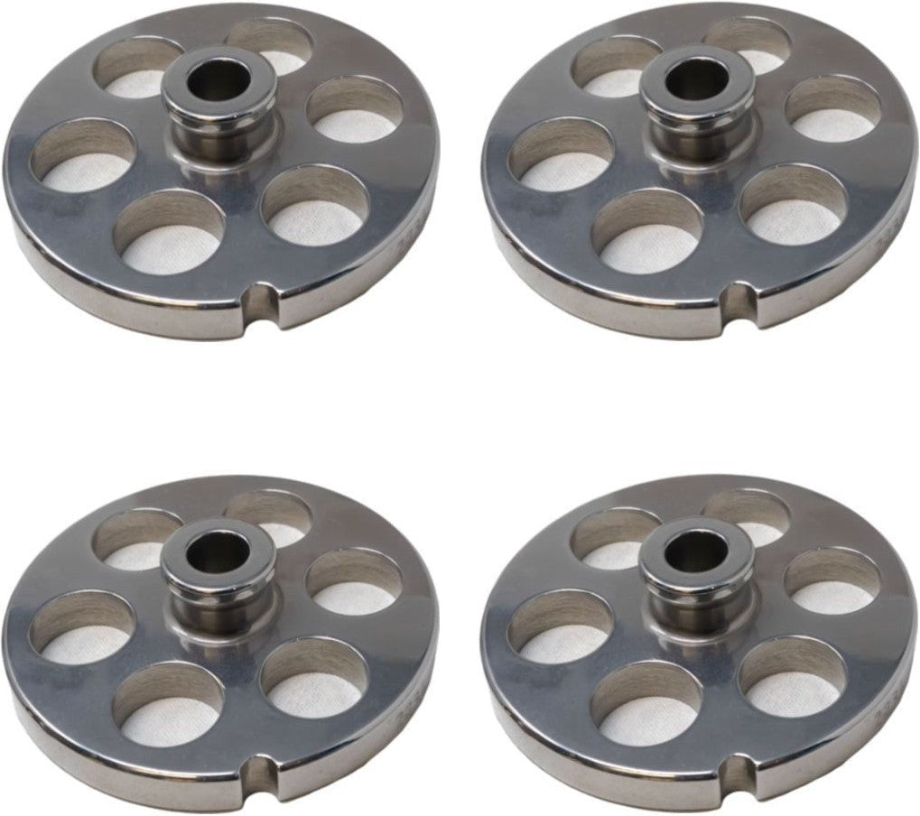 Omcan - #22 (18 mm) European-Style Stainless Steel with Hub Meat Grinder Plate, Pack of 2 - 11205