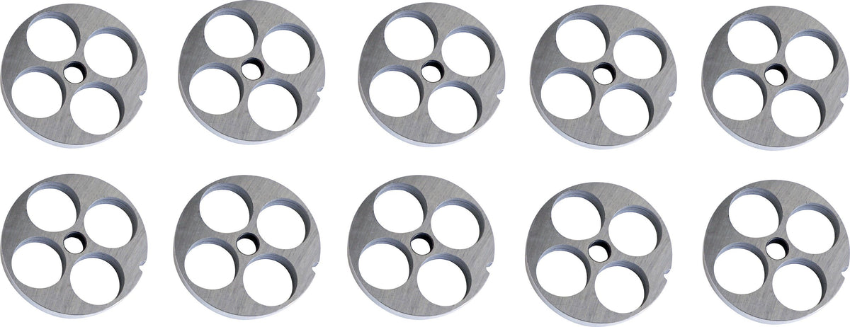 Omcan - #22 (25 mm) Carbon Steel Hubless Meat Grinder Plate, Pack of 5 - 17069