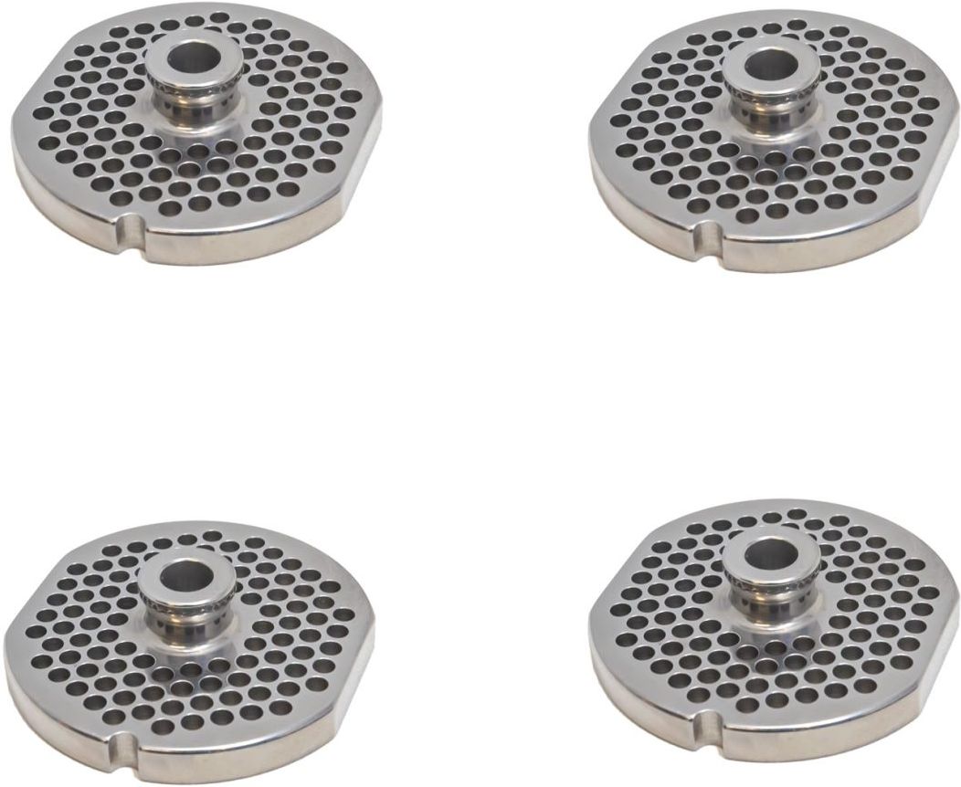Omcan - #22 (2.38 mm) Stainless Steel Meat Grinder Plate with Hub, Pack of 2 - 11146