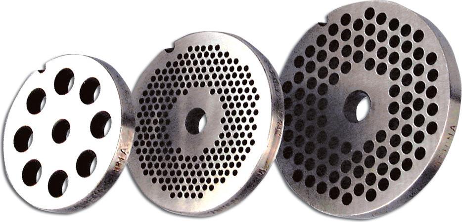 Omcan - #22 (3 mm) Carbon Steel Hubless Meat Grinder Plate, 10/cs - 11245